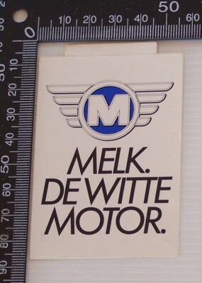 VINTAGE MELK DE WITTE MOTOR LOGO SOUVENIR VINYL PROMO CAR BUMPER STICKER