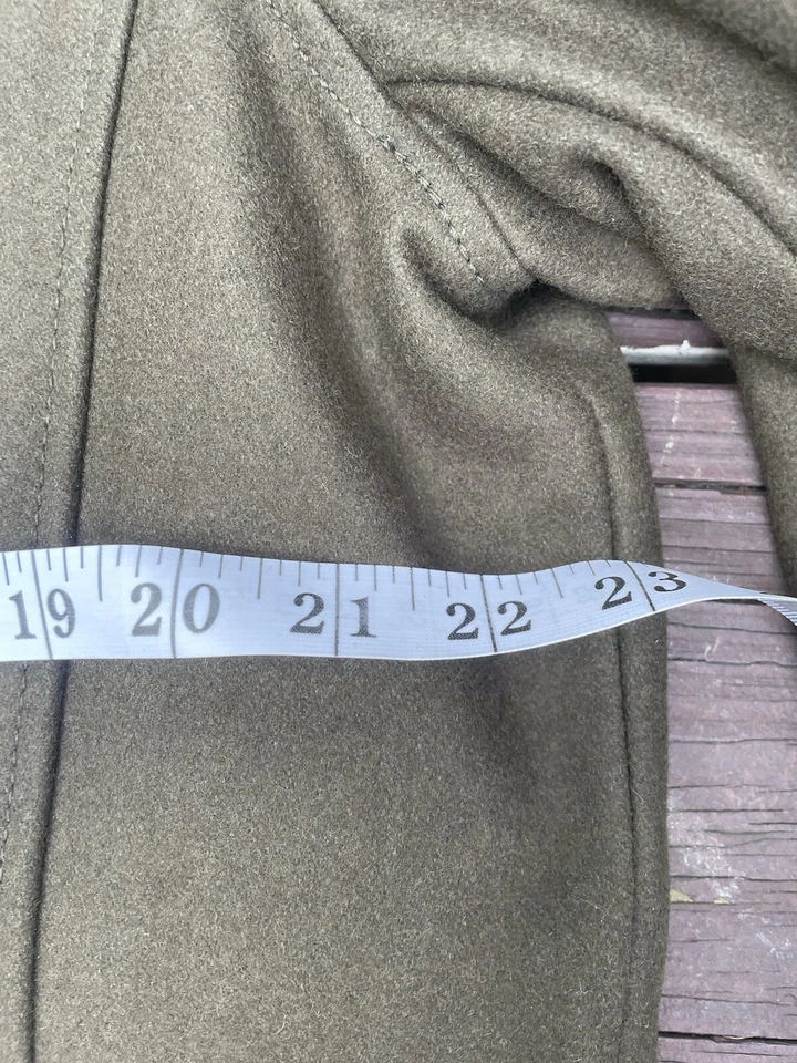 Vintage BLACK RIVET Wool Military Pea Coat Green Jacket Men's Size Large NEW - Image 3 of 4