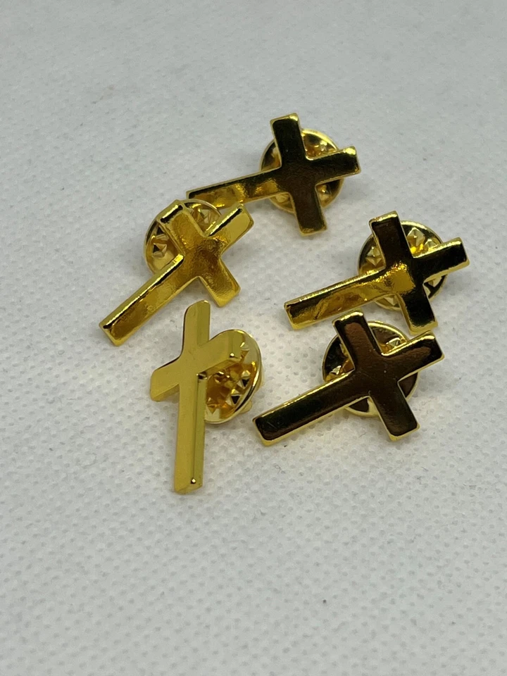 Религиозная христианская Библия Писание крест ювелирные изделия эмаль крест лацкан булавка - золото - Изображение 2 из 4