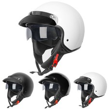 ZORAX ZOR-605 Open Face Motorbike Motorcycle Helmet Scooter Whit Sun Visor
