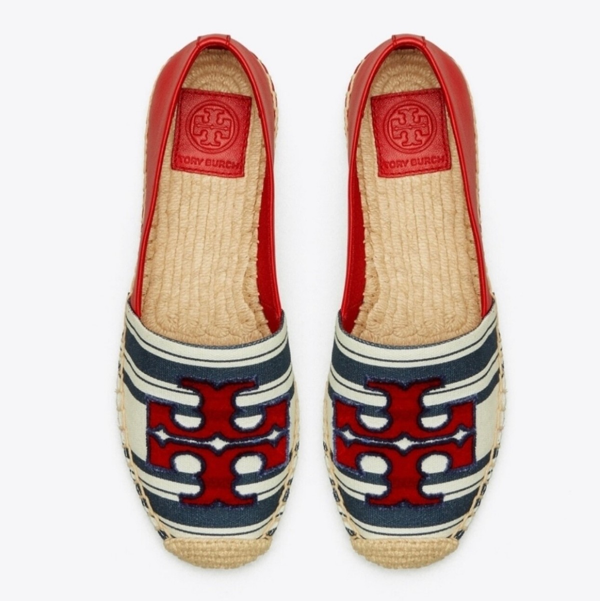 Brand New Tory Burch Ines Fil Striped Coupe Espadrille- Size