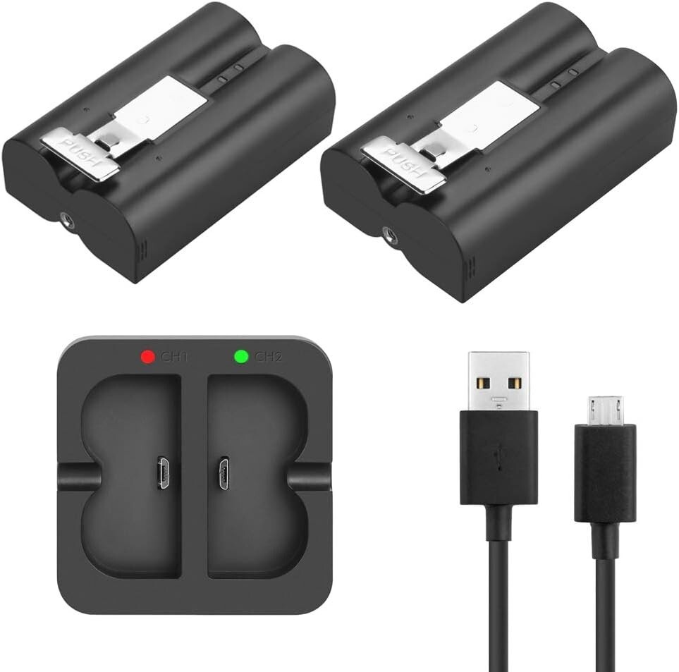 Wireless Dual Charger with 2x 6400mAh Batteries for Ring Cameras  -image