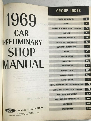 OEM Ford - 1969 Ford Car Shop Manual Original - Picture 2 of 4