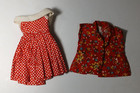 2 Pc Lot Vintage 1950' 10 1/2" Little Miss Revlon Doll Red Clone Dress Tag Shirt — photo 1