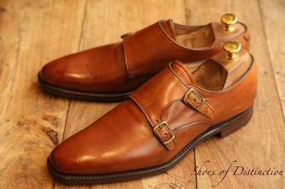 Joseph Cheaney Double Monk Buckle Tan Brown Leather Shoes Men's UK 7 F US 8