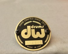 DW Collector’s Black & Brass Badge Bass Tom rullante batteria seriale #, 2a generazione