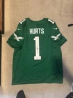 Philadelphia Eagles Hurts #1 Autographed Green Original Football Jersey