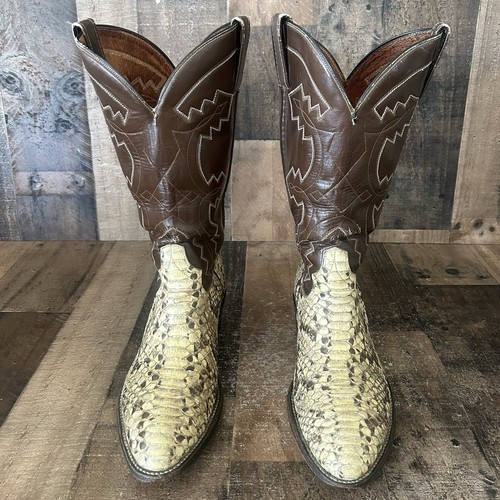 Custom Vintage Unbranded Snakeskin Western Cowboy Boots Mens 10 D