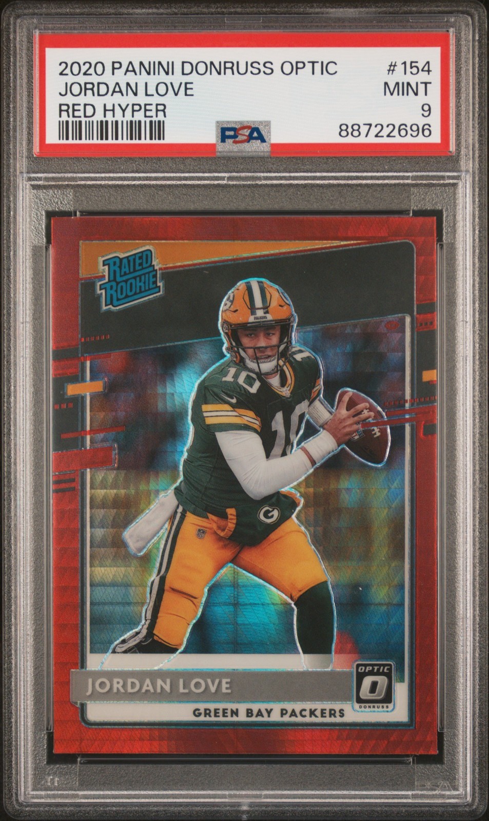 2020 Panini Donruss Optic - Rated Rookies Jordan Love #154 Red Hyper Prizm (RC)