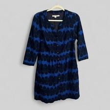 Boden blue black corduroy textured midi dress size US 10 R dark romance emo chic