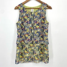 CABI 5041 Positano Floral Sleeveless Blouse Size Small Layered Tank Top Casual