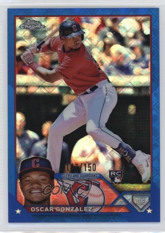 2023 Topps Chrome Logofractor Edition Blue Refractor 147/150 Oscar Gonzalez 11s9