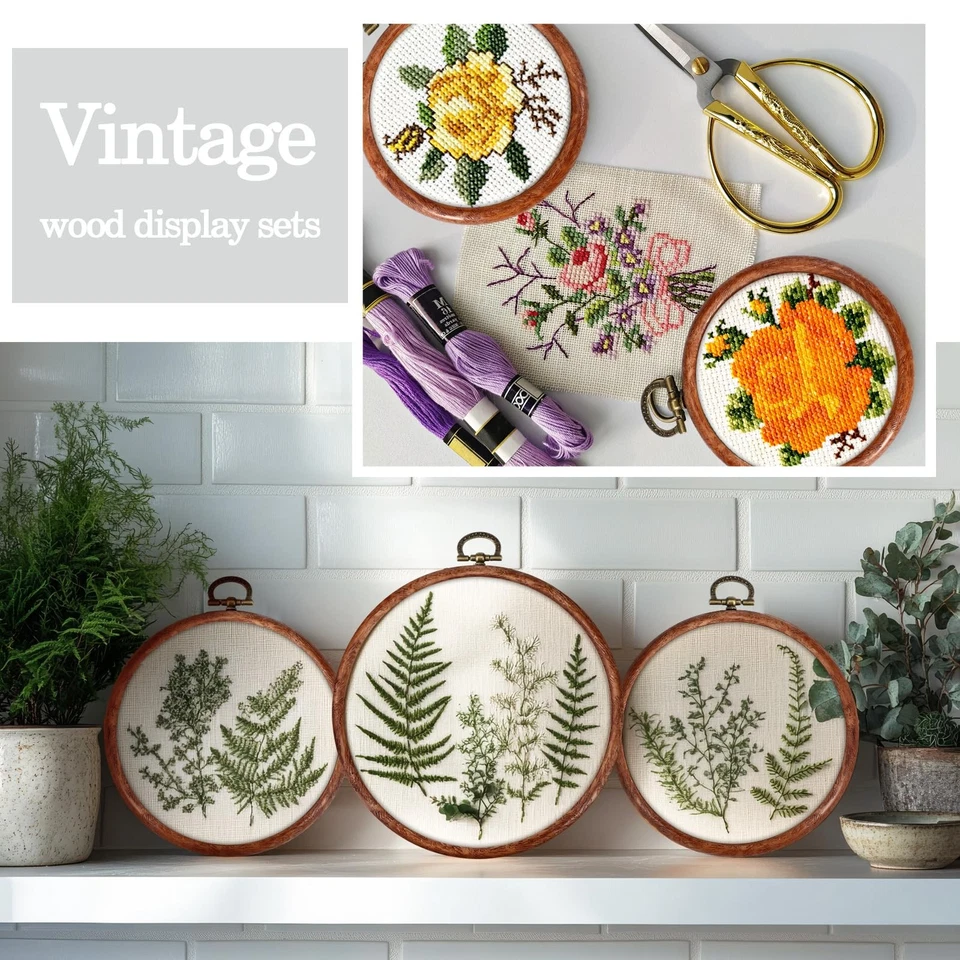 Burbell 15 Pcs 4 Inch Round Embroidery Hoops Frame Circle Rubber Hoops Ring - Image 3 of 4