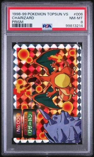 Pokemon Charizard VS Cloyster No. 006 Holo Prism Topsun VS PSA 8 EX