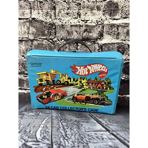 Vintage Original 1980 Blue 24 Car Collector’s Case w 7 Hot Wheels & 11 Matchbox - Bild 1 von 10