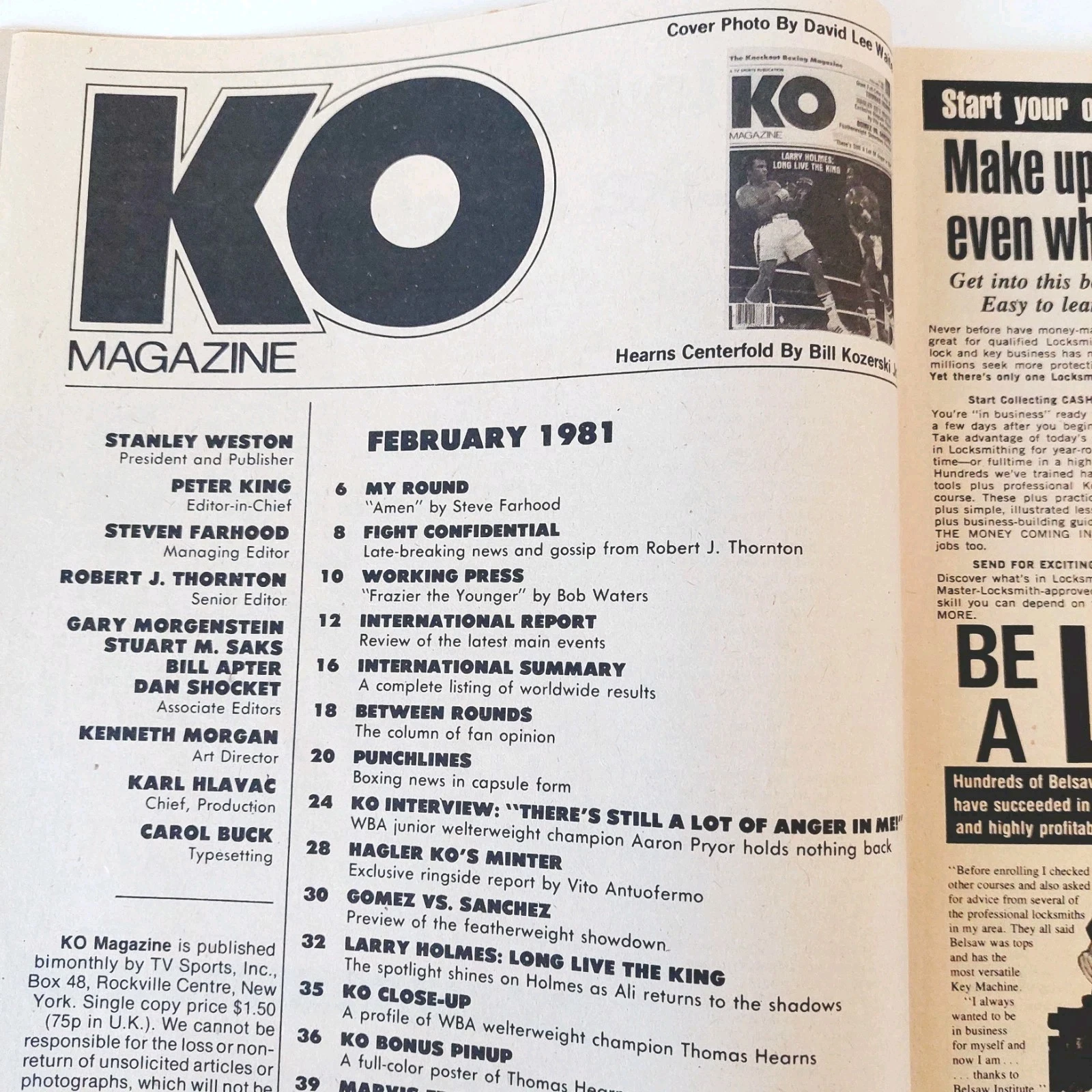 KO Magazine Feb 1981 Boxing MUHAMMAD ALI Cover w/ Thomas Hitman Hearns Poster #2 - 画像4/12