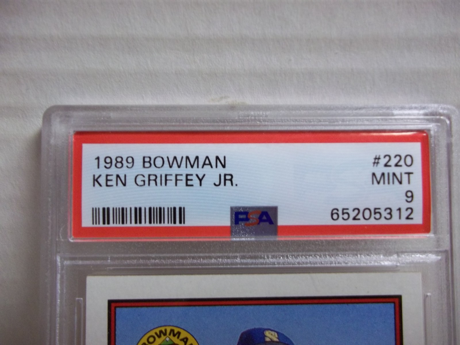 1989 Bowman Ken Griffey Jr Rookie PSA Mint 9 Card #220 MLB HOF Seattle Mariners view 3