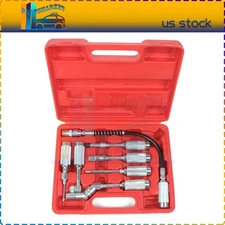 7PCS Grease Gun Adapter Fitting Lubrication Accessory Set Kit With Case