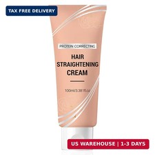 Hair Straightening Cream, Protein Correction Hair Cream for Smooths Frizz Used W