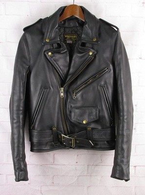 VANSON C2 Leather Double Riders Jacket Black US Made 34