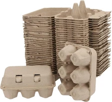 SEUNMUK 40 Pack 6 Cell Empty Egg Cartons, 6 x 3.7 x 2.7 40 6 Cell, Brown 