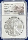 2022 $1 American Silver Eagle ~ NGC MS 70 - 7k State Series Virginia - Spotting
