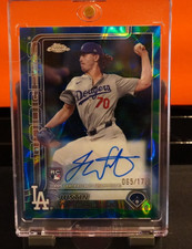 2025 Topps Chrome Justin Wrobleski Los Angeles Dodgers Rookie Aqua Wave /175