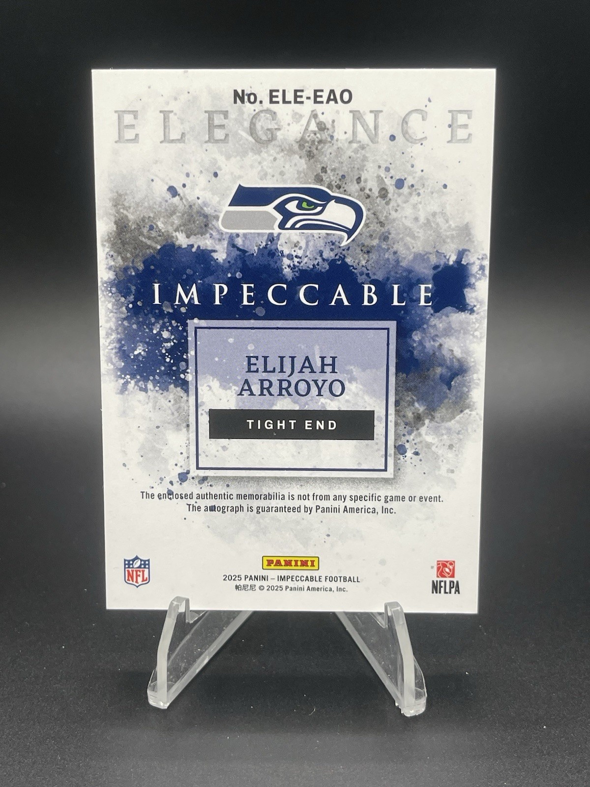 2025 Panini Impeccable - Elegance Helmet Patch Autos Elijah Arroyo #ELE-EAO /60 view 2