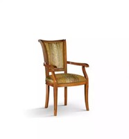 Esszimmerstuhl Art DéCo Armlehne Esszimmer Design Textil Luxus Braun