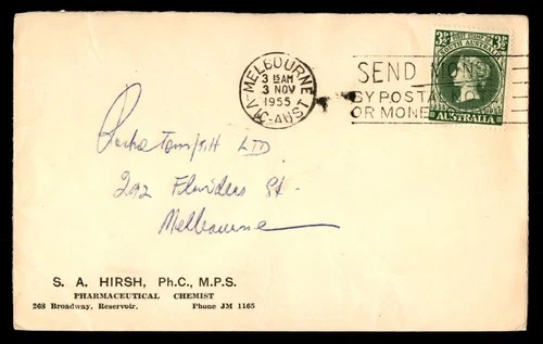 Mayfairstamps South Australia 1955 SA Hirsch PhC MPS to Melbourne Cover aax_6694
