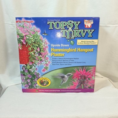 Topsy Turvy Upside Down Hummingbird Butterfly Hangout Planter Patio Porch Kit