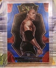 2023 WWE Panini Select  The Rock #122 Premier Level Blue Wave Prizm /99