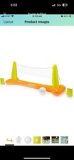 PoolCandy 7.5' Inflatable Floating Giant Volleyball Game Set for Pool Swimming