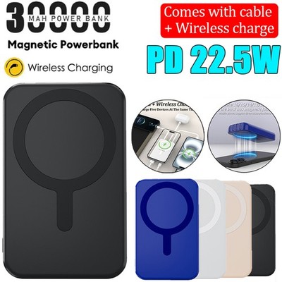 30000mAh Magnetic Power Bank for iPhone 17 Pro Max/16 Wireless Portable Charger