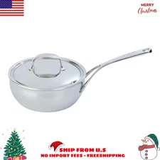 Demeyere Atlantis 3.5 qt Conic Sauté Pan/Saucier With Lid, 18/10 Stainless Steel