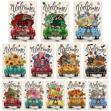 Rustic Truck Garden Flags for Outside Set of 12, Car Welcome Seasonal Garden ...