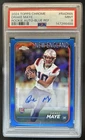 2024 Topps Chrome Drake Maye Rookie Auto RC Blue Refractor #/150 Patriots PSA 9