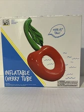 Brand New High Five Inflatable Cherry Inner Tube Pool Float 38in x 12in x 65in