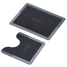2 x Non-Slip Water Absorbent & Quick Drying Bath Bathroom Hygienic Mats Grey