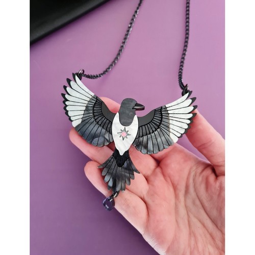 Mystic Magpie Brooch or Necklace by Cherryloco Jewellery - Picture 5 of 8