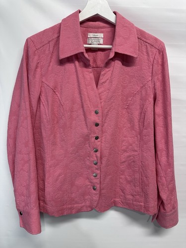 Christopher Banks Lightweight Stretch Cotton Pink Jacket Long Sleeve Size Medium - Picture 5 of 10
