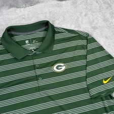 Nike Green Bay Packers On Field Polo Shirt Mens XL Dri Fit NFL Football Golf