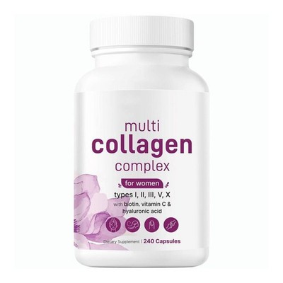Multi Collagen Complex 120 Capsules Type I, II, III, V, X Good Designed For Epid
