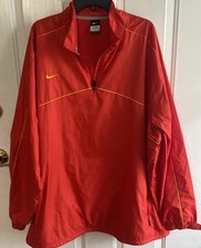 Nike Red  Gold Windbreaker Pullover Size 3 Xl Fourth Zip Sports Athletic