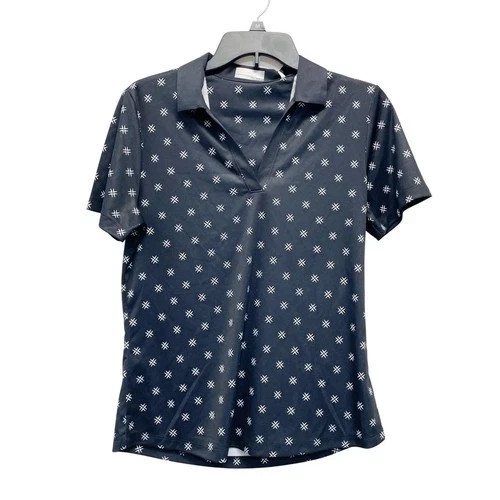 Ladies Chevron Floral Print Polo Caviar Xs