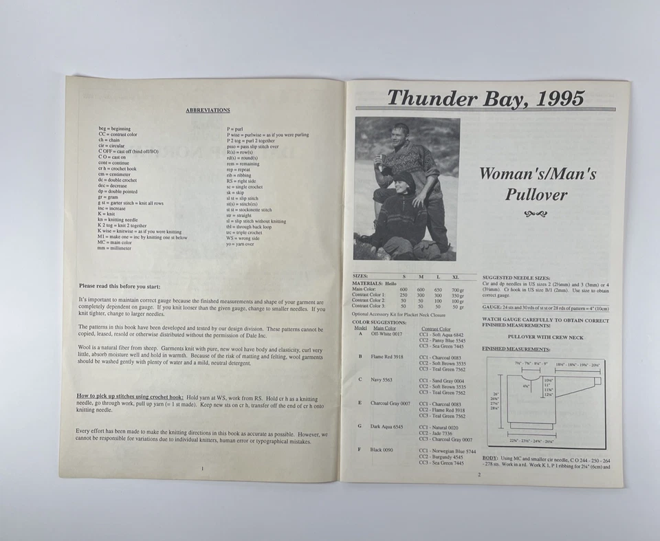 Dale Of Norway Thunder Bay 1995 Norwegian Knitting Patterns Sweaters Hats Gloves - Image 4 of 4