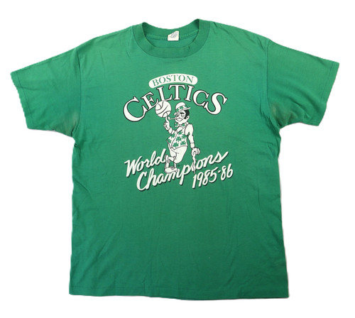 Vintage 80s NBA L Green Boston Celtics Champions Championship T Shirt