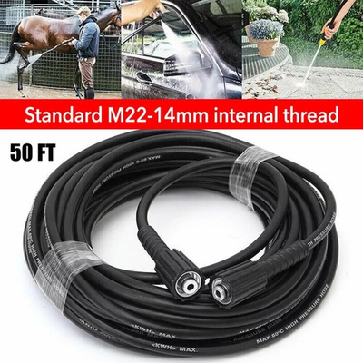 #ad 50FT High Pressure Washer Hose 5800 PSI M22 14MM Power Washer Extension Hose $16.98