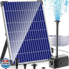 12W Solar Fountain Pump, Solar Powered Water Pump 160GPH Adjustable Flow, Sol