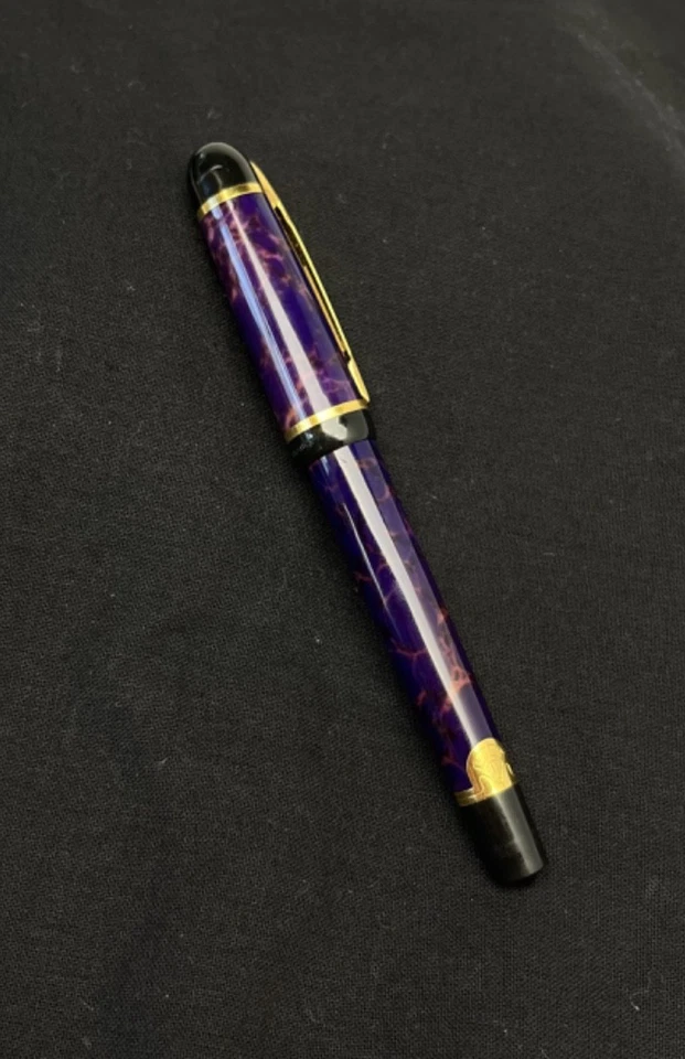 Waterman Phileas Vintage Capped Ballpoint Pen, Purple Marble Swirl w Gold Trim - image 2 of 4